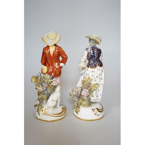 326 - A pair of Royal Crown Derby figures of a Shepherd and shepherdess, 23cm