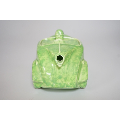 327 - A Sadler's green-glazed novelty racing car teapot, 22cm