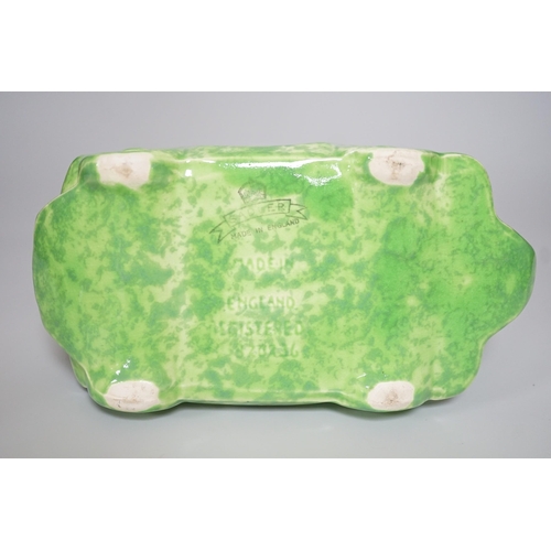 327 - A Sadler's green-glazed novelty racing car teapot, 22cm