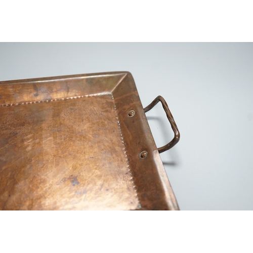 331 - Newton School of Metalwork, Cambridge copper tray by Albert Prime, tutor, 29cm