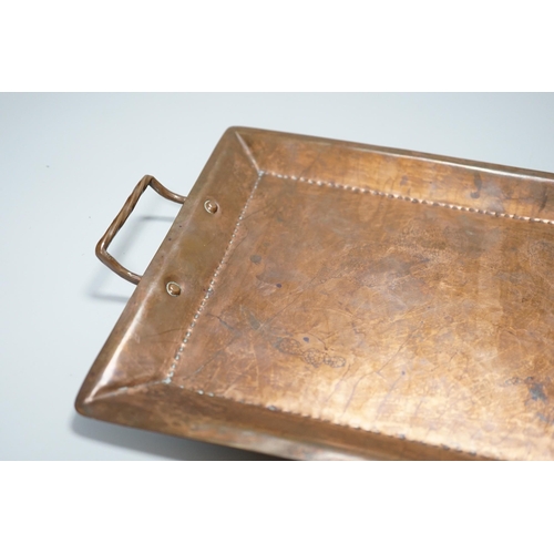 331 - Newton School of Metalwork, Cambridge copper tray by Albert Prime, tutor, 29cm