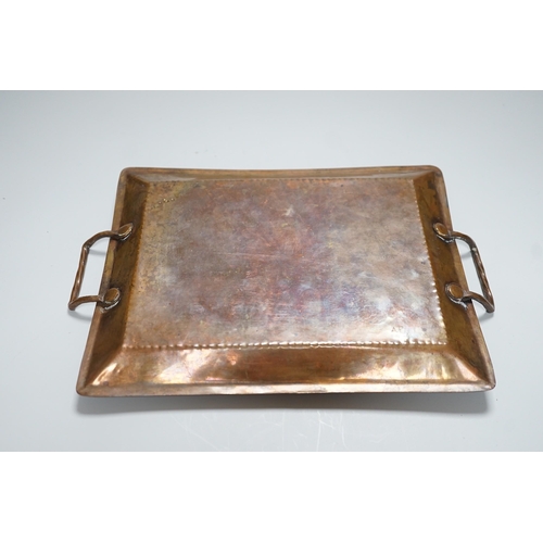 331 - Newton School of Metalwork, Cambridge copper tray by Albert Prime, tutor, 29cm