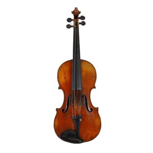 343 - A 19th century French Grandjon school violin, labelled Joseph Guarnerins fecit Cremonae anno 1719 IH... 