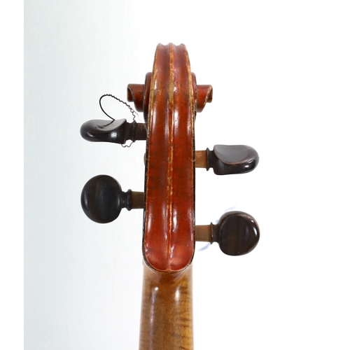 343 - A 19th century French Grandjon school violin, labelled Joseph Guarnerins fecit Cremonae anno 1719 IH... 