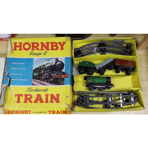 385 - Hornby gauge 0 No. 30 goods train set, post war, boxed