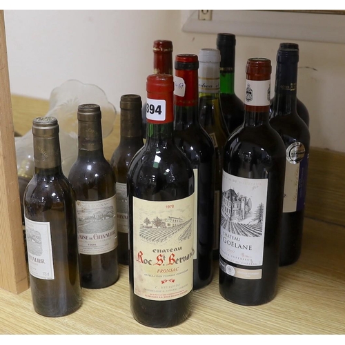 394 - Eight bottles of mixed wines and three half bottles of wine