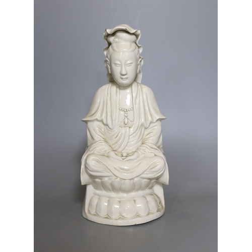 400 - A Chinese blanc de chine figure of Guanyin- 29cm tall