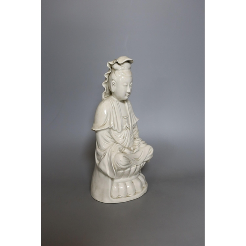 400 - A Chinese blanc de chine figure of Guanyin- 29cm tall