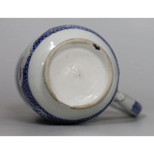 405 - An 18th century Chinese export famille rose mug, 11.5cm