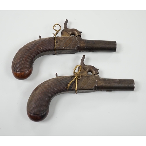 428 - A pair of 19th century Smith of London percussion cap muff pistols