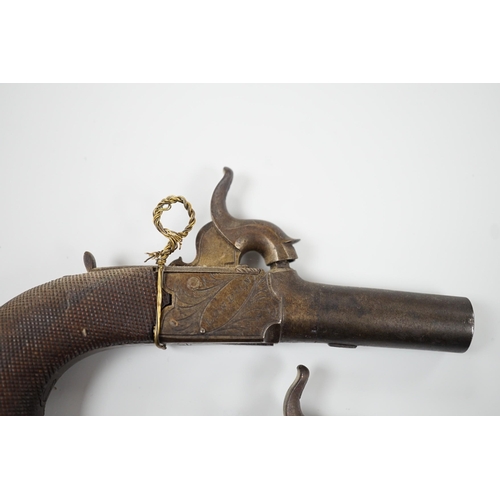 428 - A pair of 19th century Smith of London percussion cap muff pistols