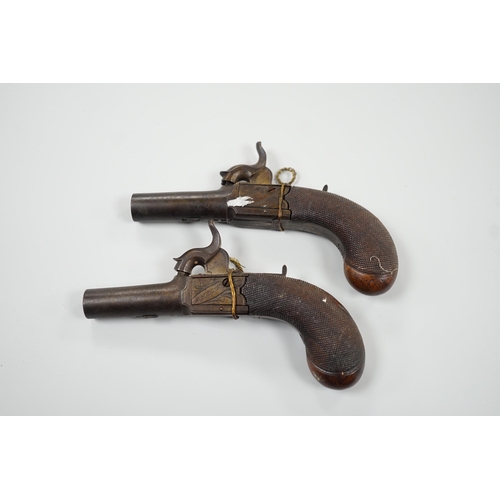 428 - A pair of 19th century Smith of London percussion cap muff pistols