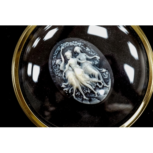 441 - A French biscuit porcelain cameo in convex frame