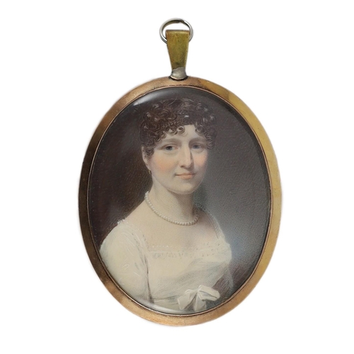 453 - Attributed to George Patten (British, 1801-1865) Portrait miniature of a ladywatercolour on ivoryIvo... 