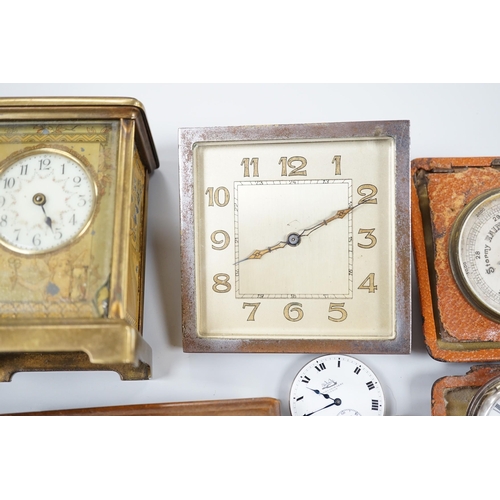 466 - A group of wrist and pocket watches, stop watch, carriage clock, etc.