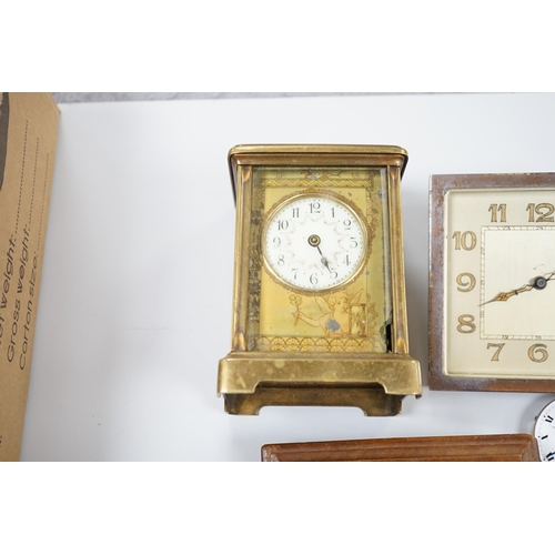 466 - A group of wrist and pocket watches, stop watch, carriage clock, etc.