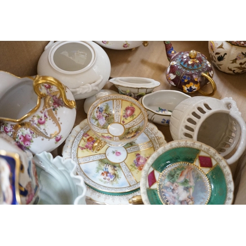 475 - A quantity of porcelain including Worcester, Doulton, Sitzendorf etc.