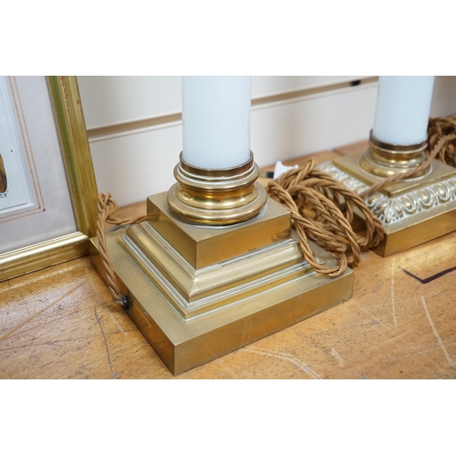 482 - Two Corinthian column table lamps