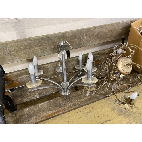 5 - Four assorted hanging ceiling lights, largest height 45cm