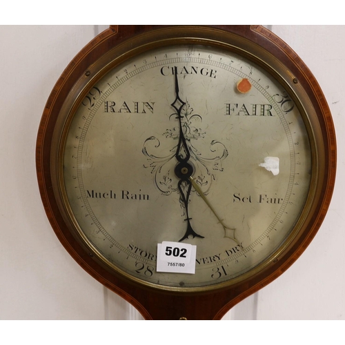 502 - Gatty, London. A Regency inlaid mahogany barometer