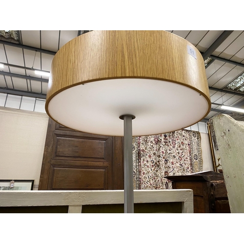 51 - A contemporary metal and ply table lamp, height 47cm