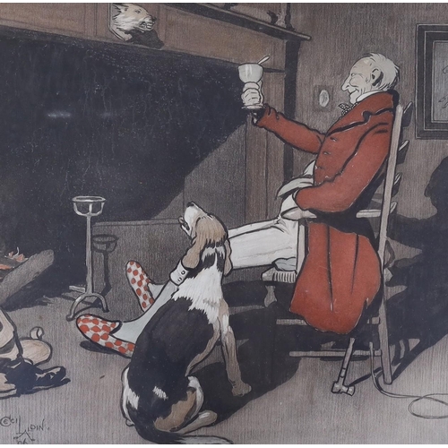 601 - Cecil Aldin (1870-1935), two colour prints, 'The Connoisseurs' and Toasting the hearth, overall 55 x... 