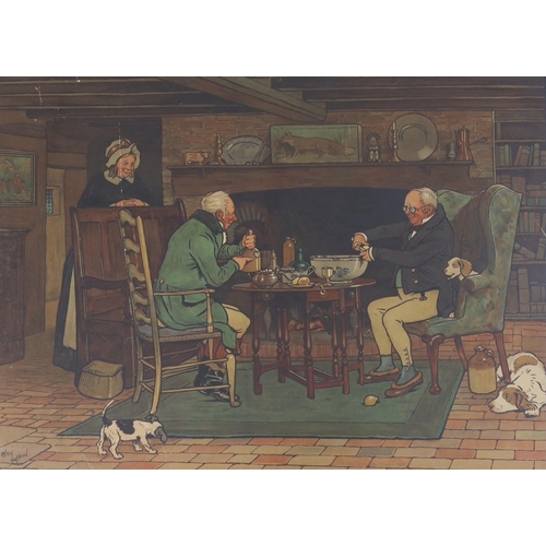 601 - Cecil Aldin (1870-1935), two colour prints, 'The Connoisseurs' and Toasting the hearth, overall 55 x... 