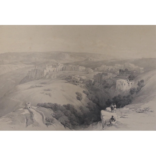 609 - David Roberts (1796-1864), hand coloured lithograph, 'Descent into the Valley of the Jordan', 1839, ... 