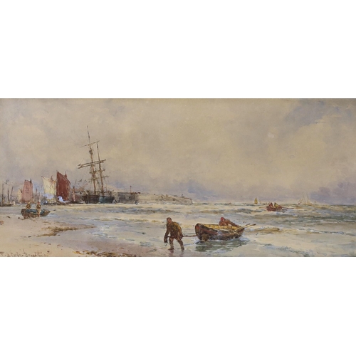 616 - Thomas Bush Hardy RA; RBA (1842-1897), watercolour, 'Broadstairs,  signed and inscribed, 17 x 37cm... 