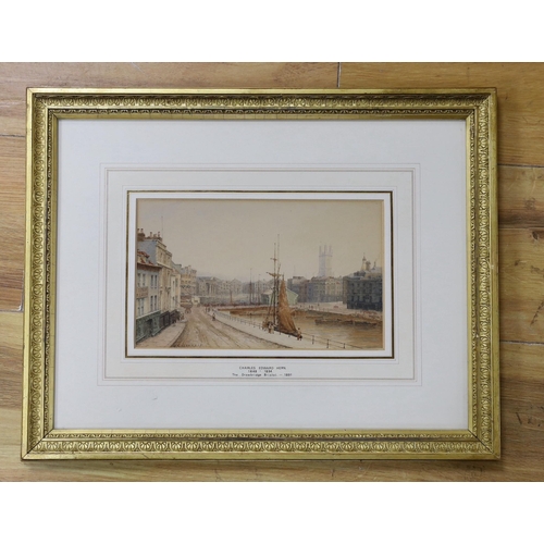 628 - Charles Edward Hern (1848-1894), watercolour, 'The Drawbridge, Bristol 1891, signed, 13 x 22cm... 