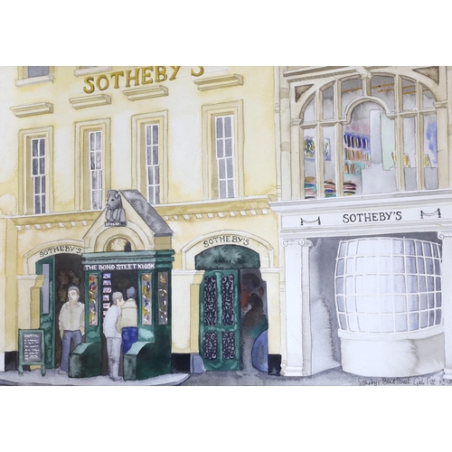 635 - Gale Pitt (20th C.), watercolour, 'Sotheby's, Bond Street', signed and dated '82, 29 x 41cm