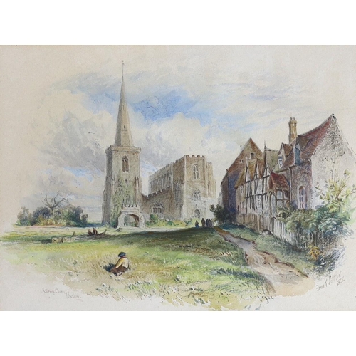 636 - Frank Saltfleet (1860-1937), watercolour, 'Astbury Church, Cheshire' signed and dated '88, 16 x 22cm... 