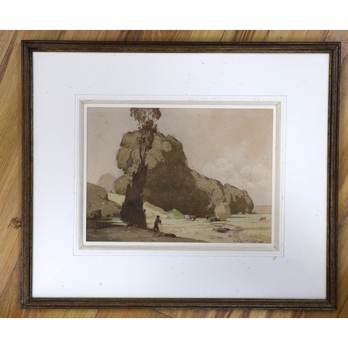 641 - Bertram Nicholls (1883-1974), watercolour, Cattle in a landscape, signed and dated 1931, 22 x 31cm... 