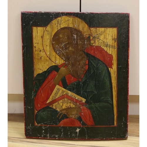 645 - 19th Century Russian School, tempera on wooden panel, Icon of St John the Evangelist, Maria Andipa l... 