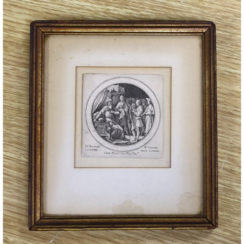 657 - Wenceslaus Hollar after Hans Holbien the younger, drypoint etching second state c.1638, David befor... 