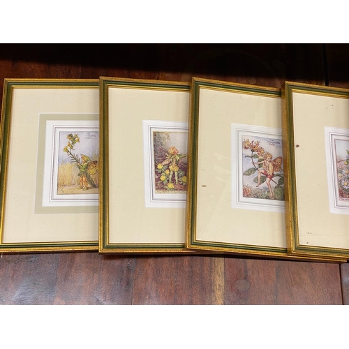 67 - After Cicely Mary Barker - a set of six coloured prints of fairies, each 24 x 27cm including frames... 