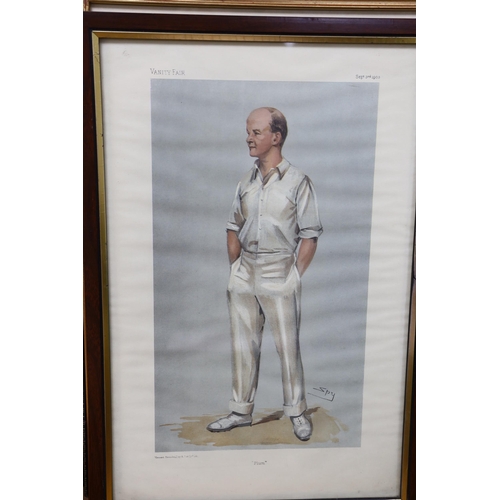 674 - Spy (Vanity Fair), four prints of cricketers, 'July 1901', 'The Champion County', 'Plum' and 'Sammy'... 