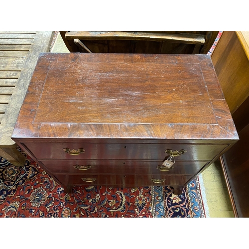 93 - A small Regency mahogany three drawer chest, width 81cm, depth 46cm, height 81cm