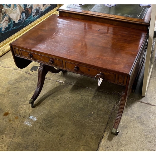 1030 - A Regency and later mahogany sofa table, width 96cm, depth 64cm, height 72cm