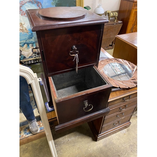 1031 - A 19th century mahogany pedestal sideboard, width 42cm, depth 39cm, height 63cm