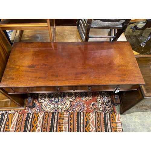 1036 - A Victorian mahogany side table, width 122cm, depth 52cm, height 74cm