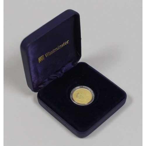 1519 - A cased Westminster Mint 2002 Australian 1/4 oz gold kangaroo nugget $25