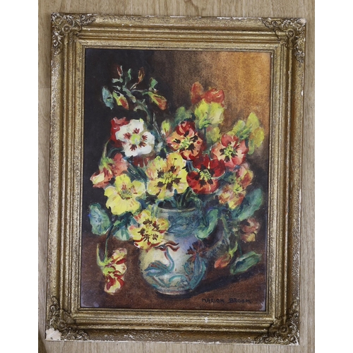 1575 - Marion Broom (1878-1962) , watercolour, Still life of flowers in a vase, signed, 37 x 26cm