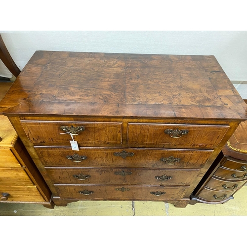 13 - A late 18th century box wood strung walnut two part chest of drawers, width 110cm, depth 56cm, heigh... 