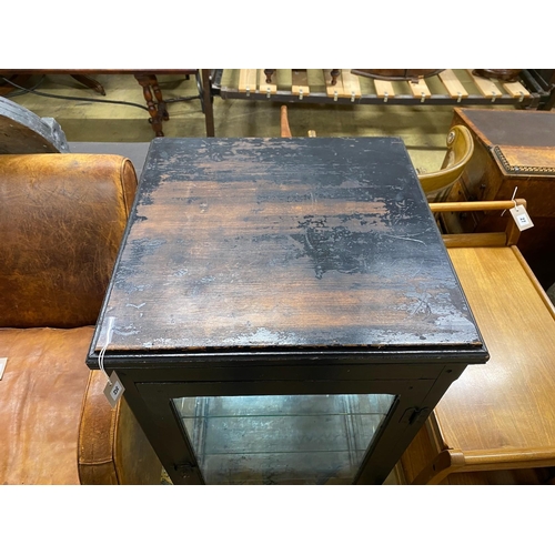 25 - A Victorian painted counter top shop display case, width 58cm, depth 58cm, height 99cm