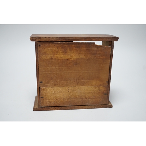 441 - A beech and Bakelite kitchen spice cabinet, 20.5cm wide