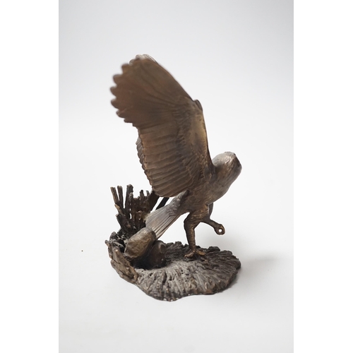 446 - Paul Eaton - a limited edition bronze owl, signed and dated 91. Numbered 013. 16.5cm