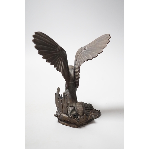 446 - Paul Eaton - a limited edition bronze owl, signed and dated 91. Numbered 013. 16.5cm