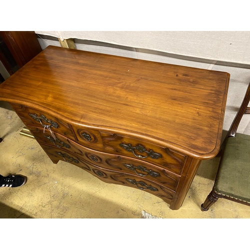 8 - An 18th century style French walnut four drawer commode, width 126cm, depth 60cm, height 83cm