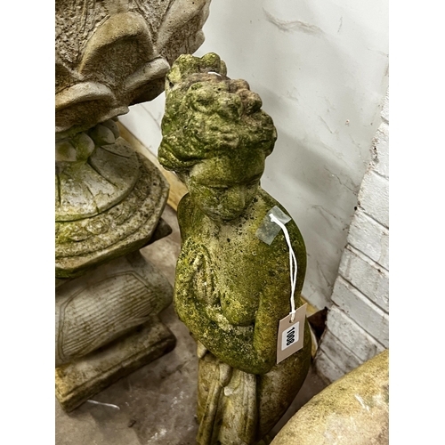 1008 - A reconstituted stone female bather garden ornament, height 80cm